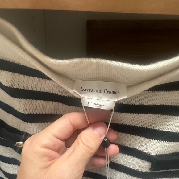 Lovers + Friends Black and White Striped Long Sleeve Top and Skirt Set - Picture 6 of 9